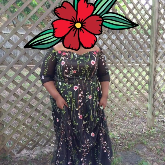 floral prom dresses plus size
